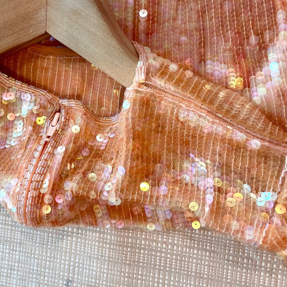 Vintage Rare Victor Costa Glamorous Sequins Beaded Top Glam 80s Sequins 24/7 - Picture 14 of 16